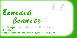 benedek csanitz business card